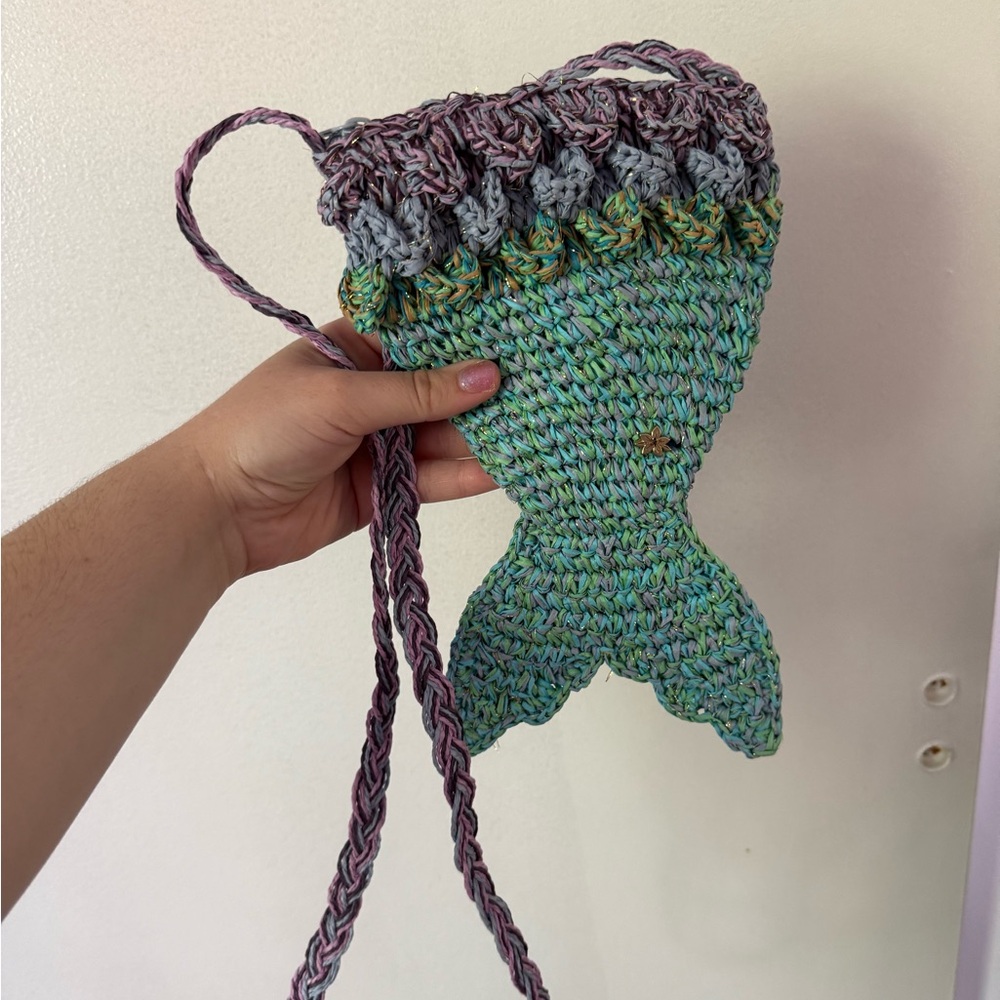 NWOT Woven Mermaid Tail Bag